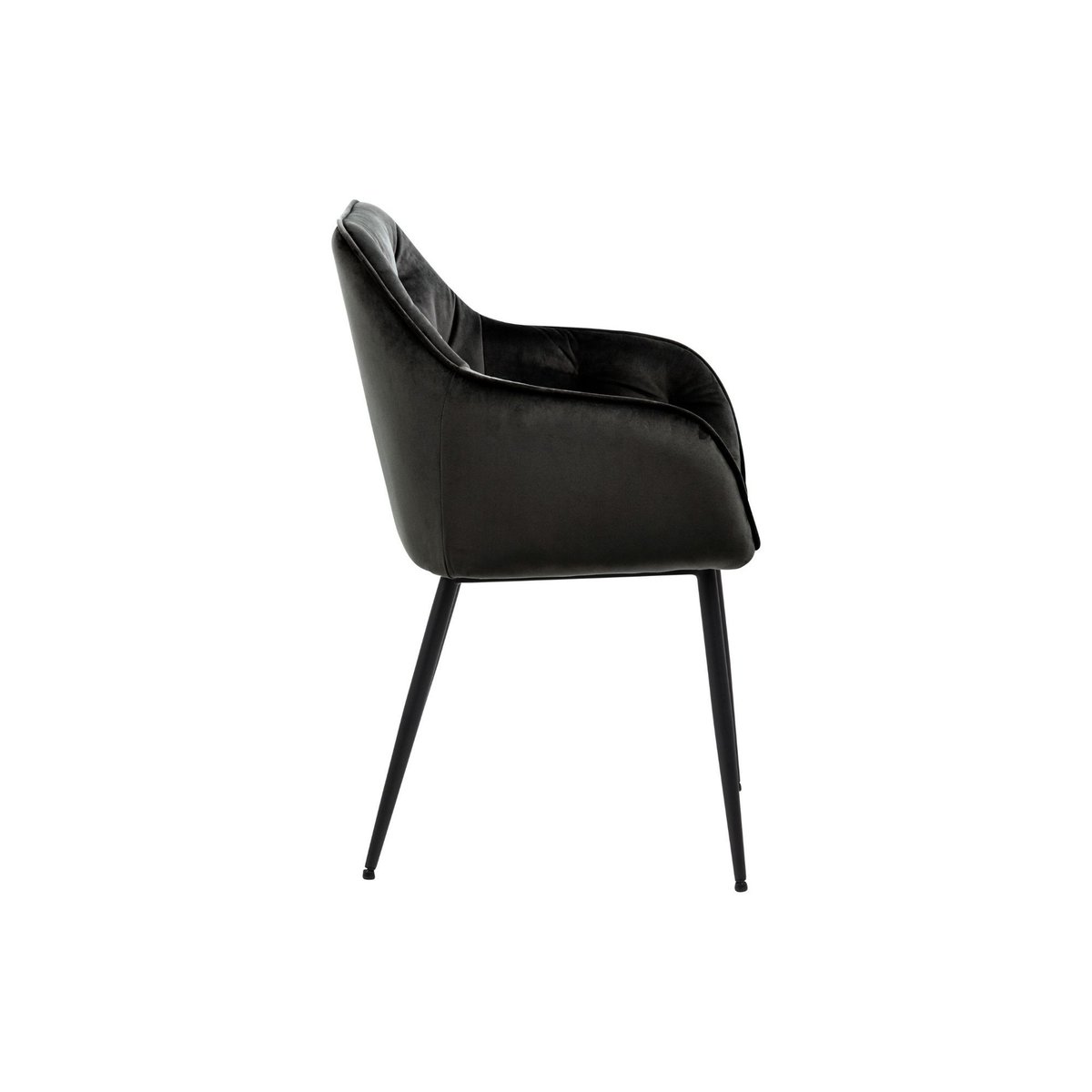 Fauteuil de salle à manger en velours et métal (lot de 2) - TERI gris marron, HELLIN, DEPUIS 1862