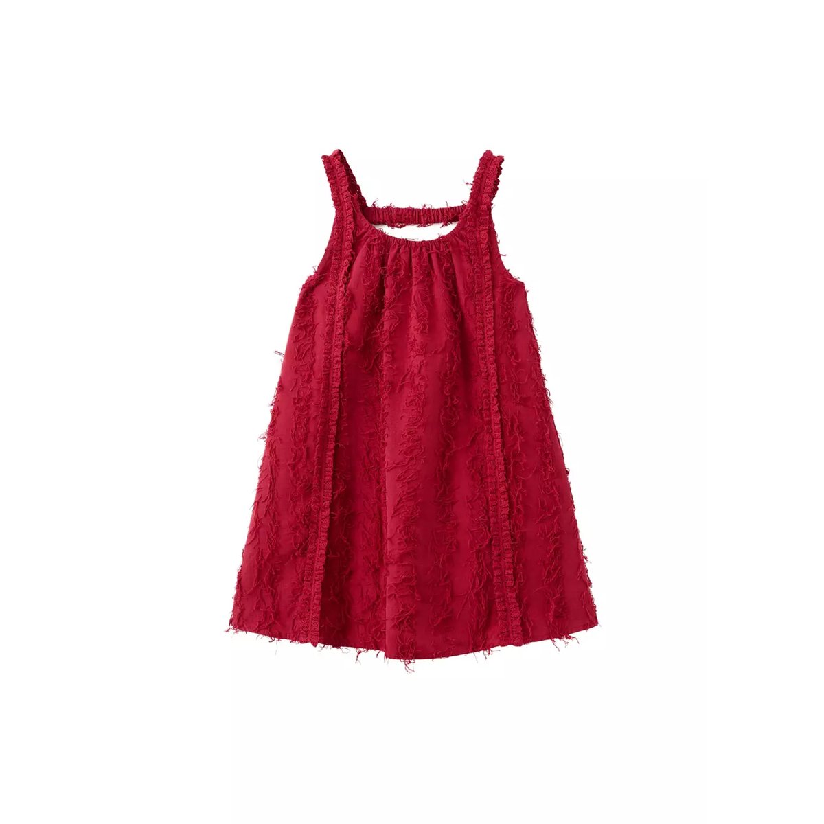Robe détail franges bordeaux, MANGO KIDS