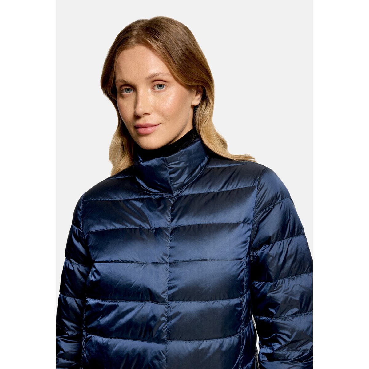 Doudoune surpiquée à col droit dress blues, BETTY BARCLAY
