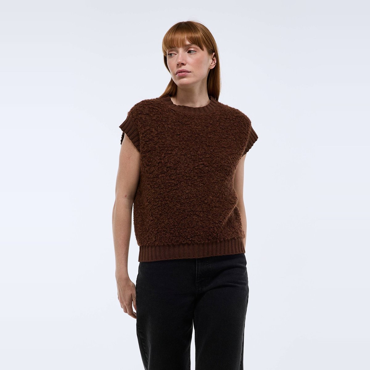 Pull sans manches bouclettes fondant, MONOPRIX