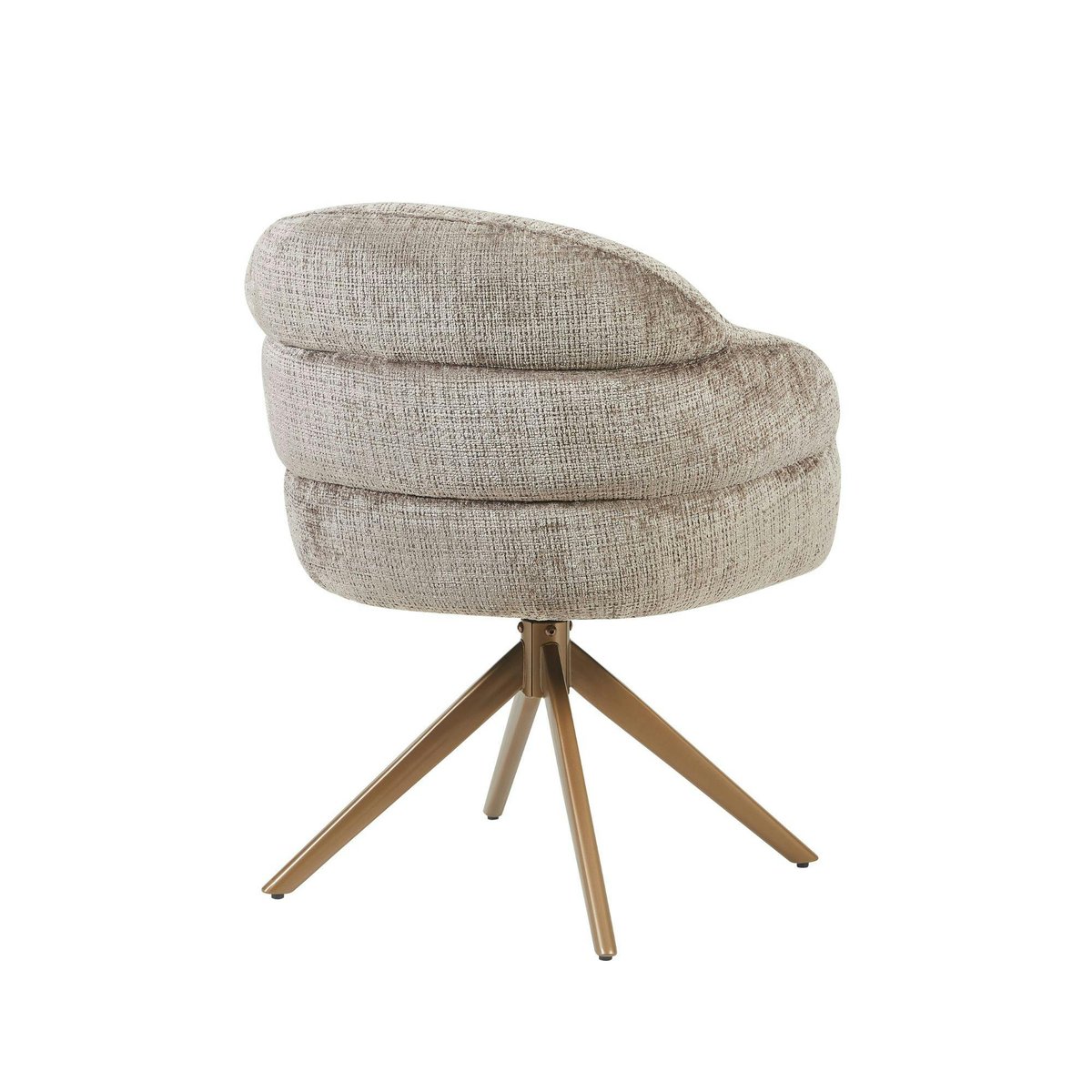 Chaise arrondie pivotante dossier structuré (lot de 2) CORTINA greige, PIER IMPORT