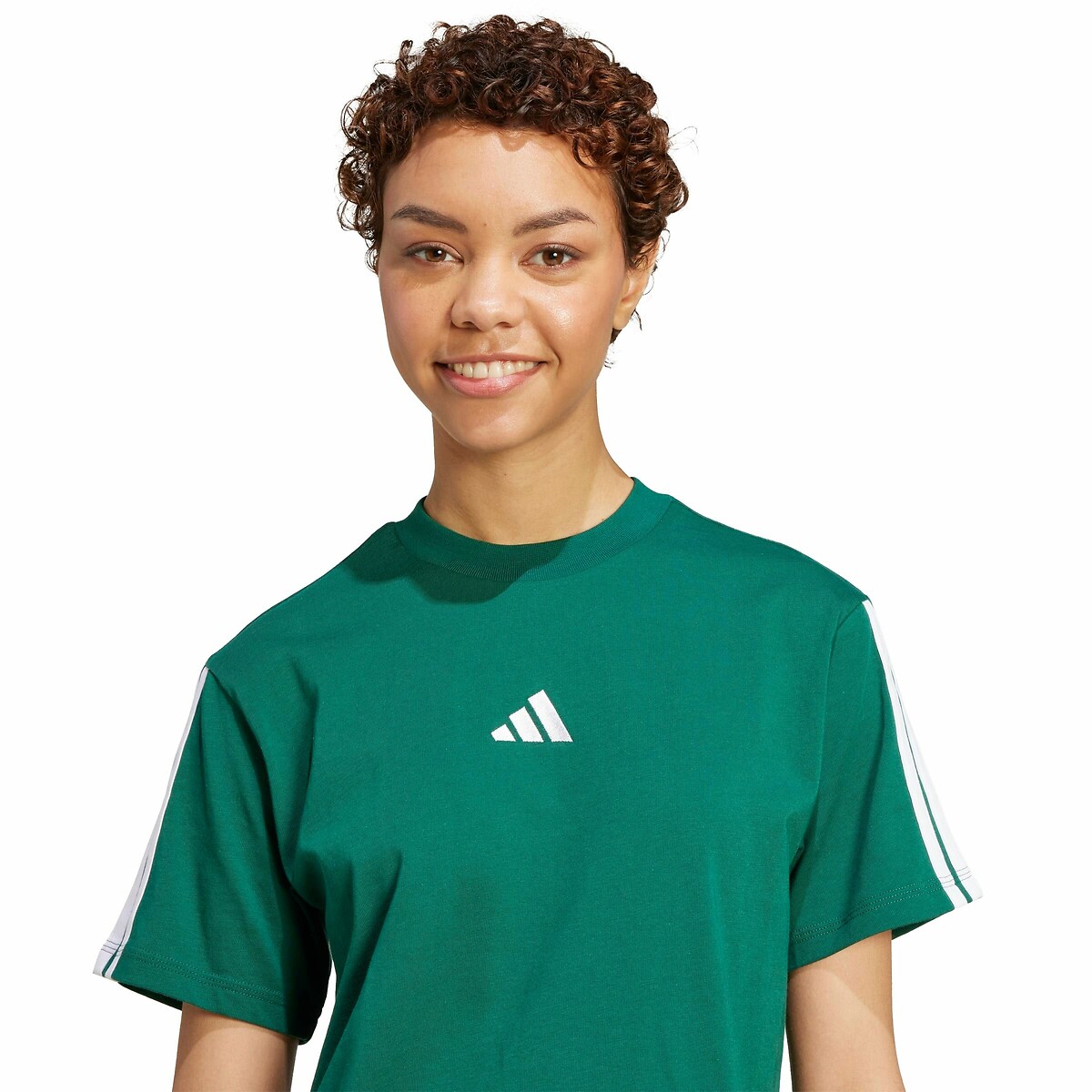 Camiseta Essentials Slim 3-Stripes verde, ADIDAS SPORTSWEAR