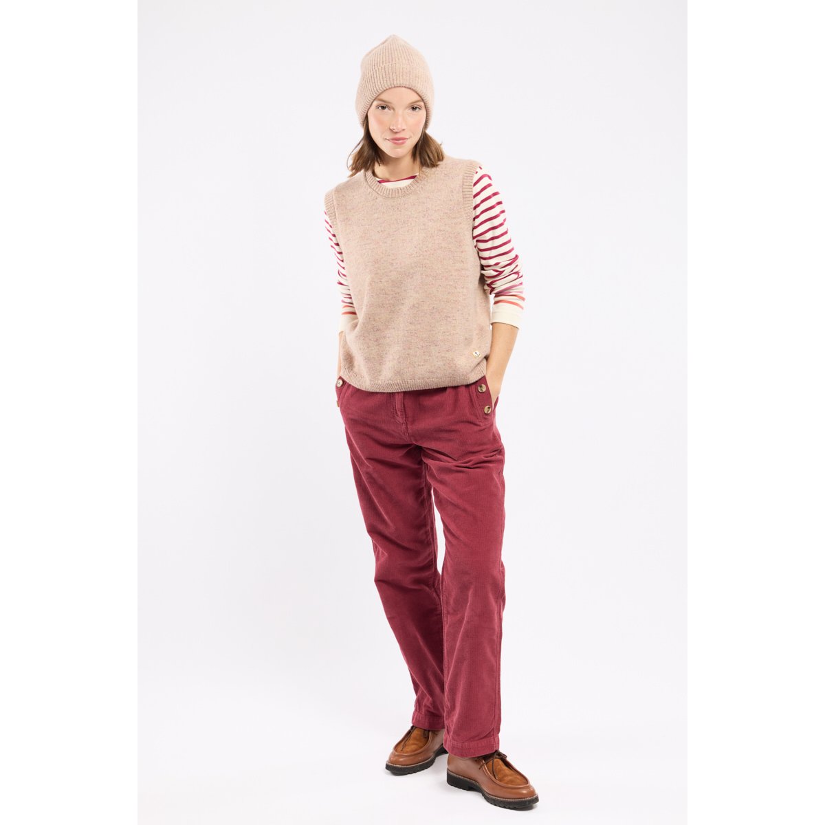 Pull sans manche Héritage - laine irish cream print, ARMOR-LUX