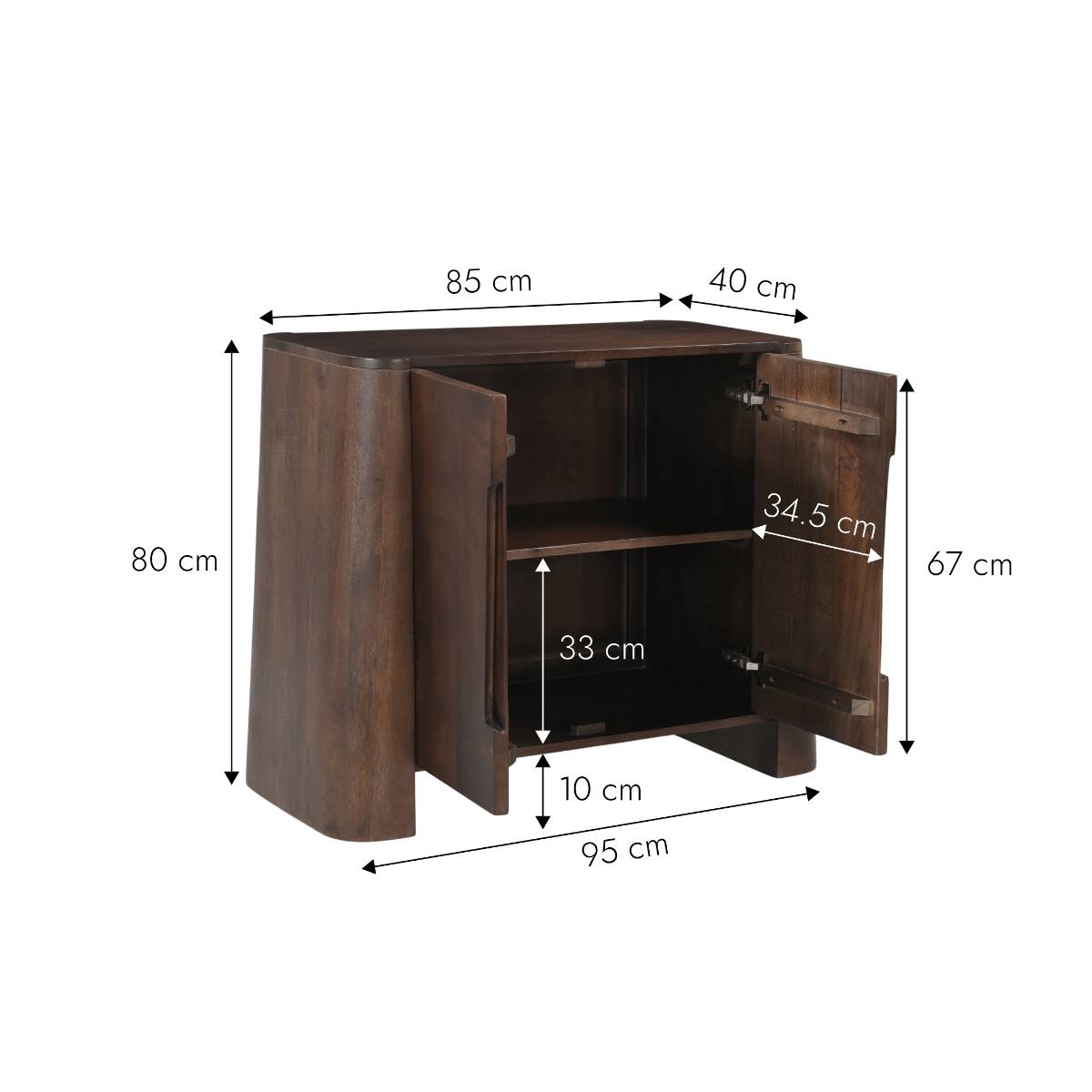 Meuble sous vasque en bois de manguier LIRIEL bois foncé, MADE IN MEUBLES