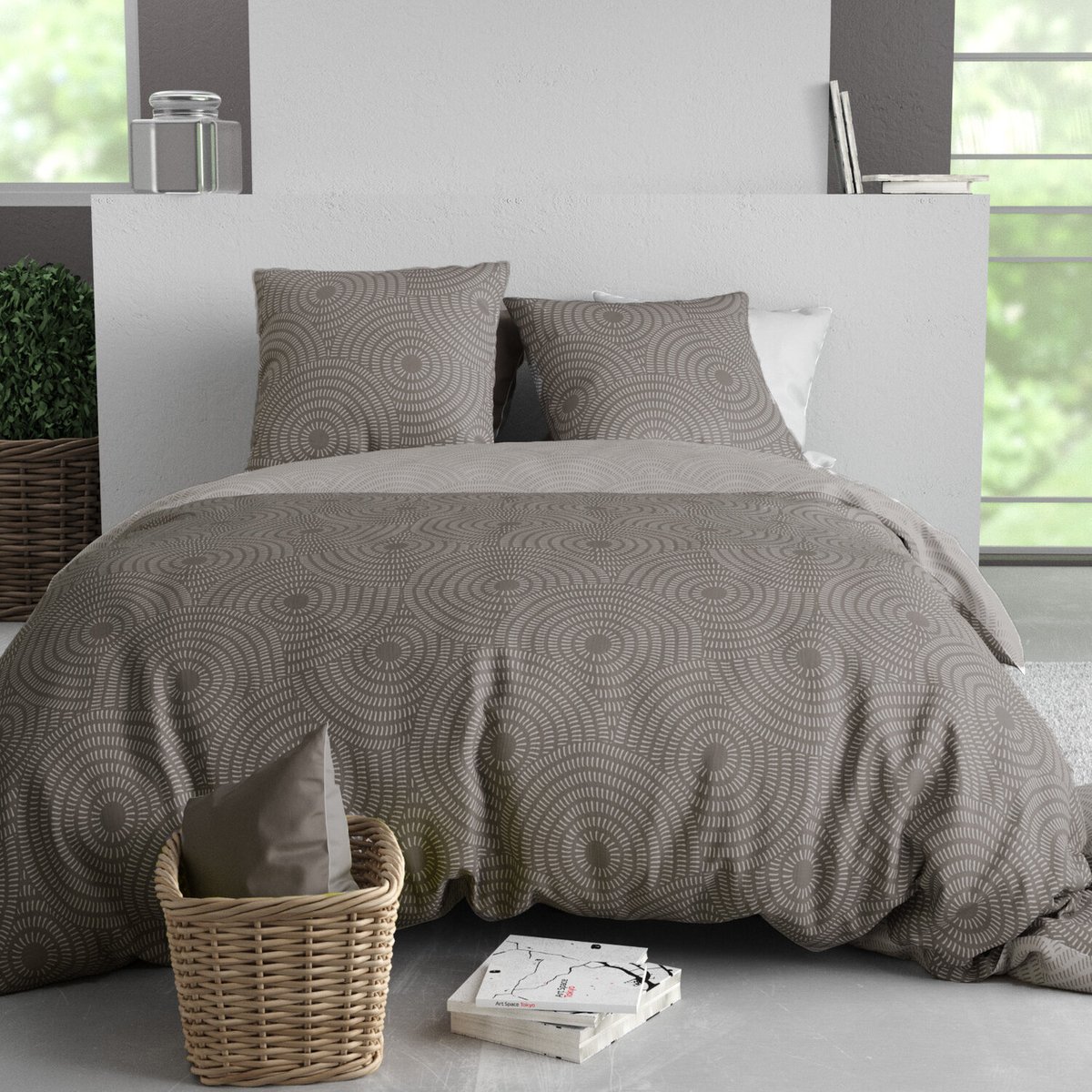 Parure housse de couette en polycoton imprimée, Romeo imprime, C DESIGN HOME TEXTILE