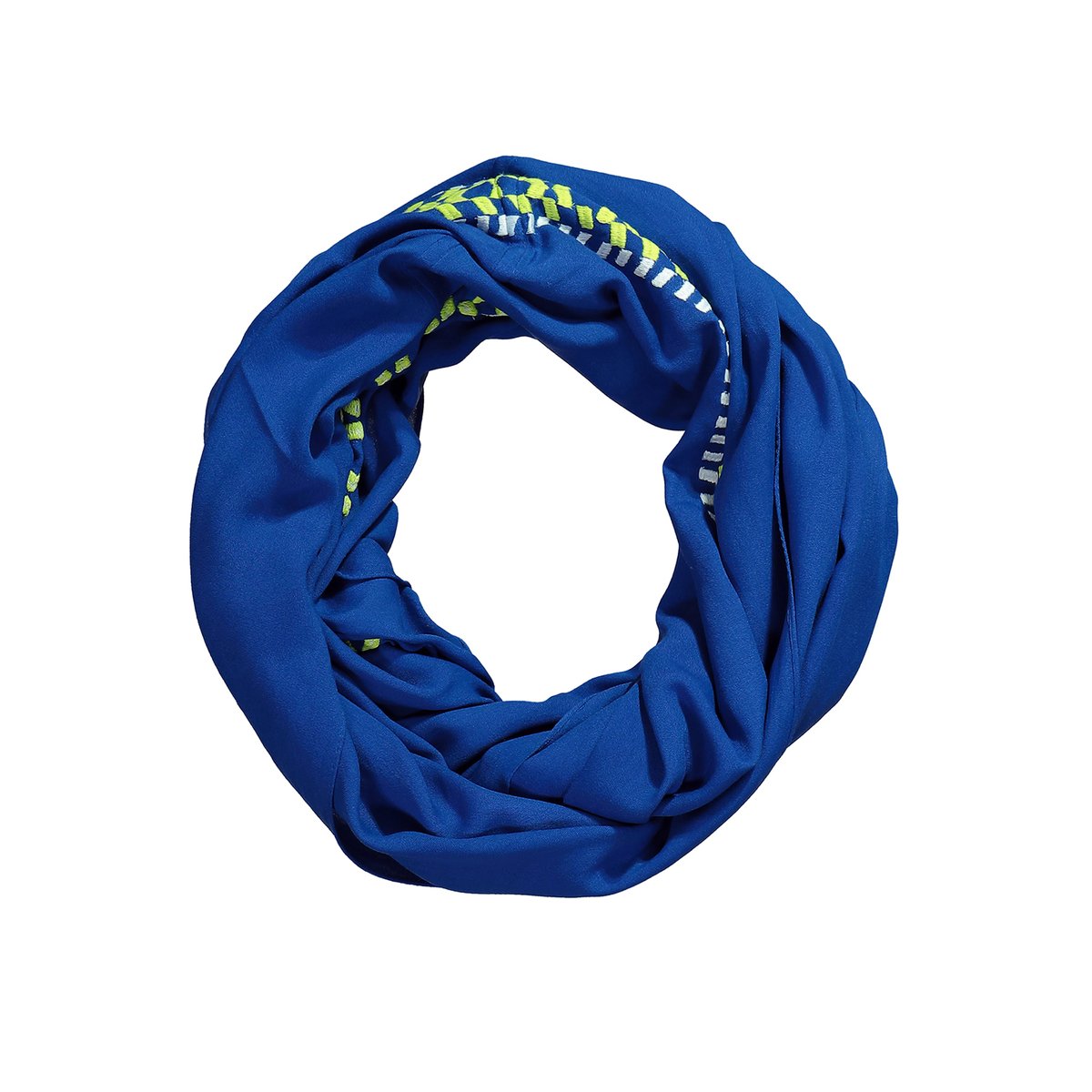 Snood / foulard tubulaire avec broderies bleu cobalt, ULLA POPKEN