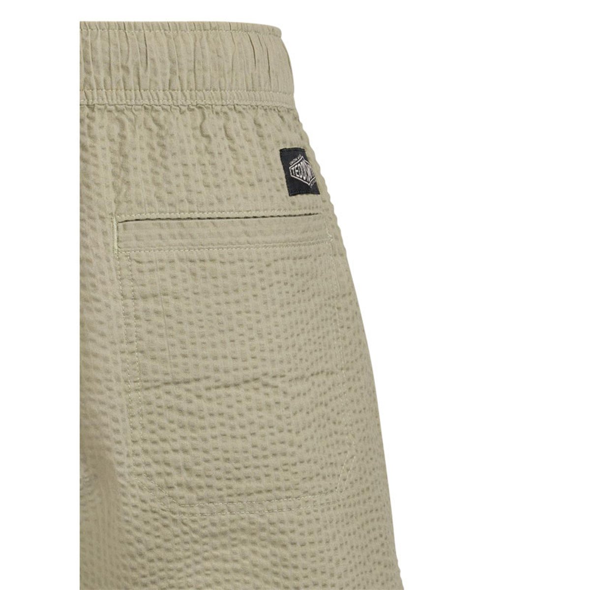 Short en coton kaki à coupe droite pourvu d'une taille élastiquée vert, TEDDY SMITH