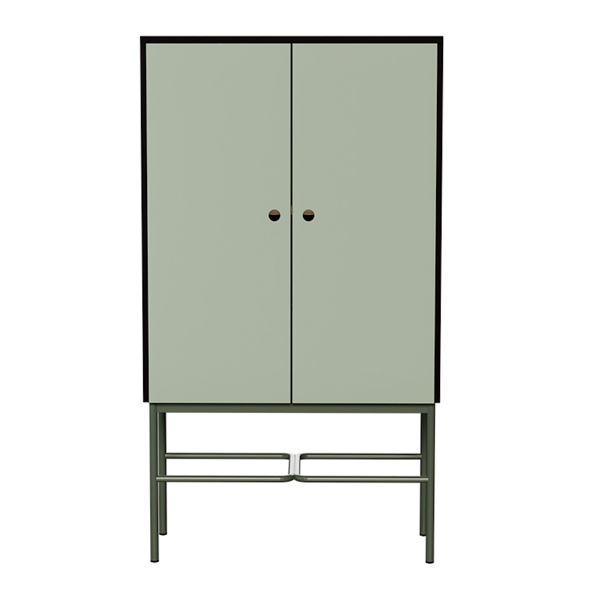 Armoire grand modèle style vintage ELIENOR vert kaki, LES GAMBETTES