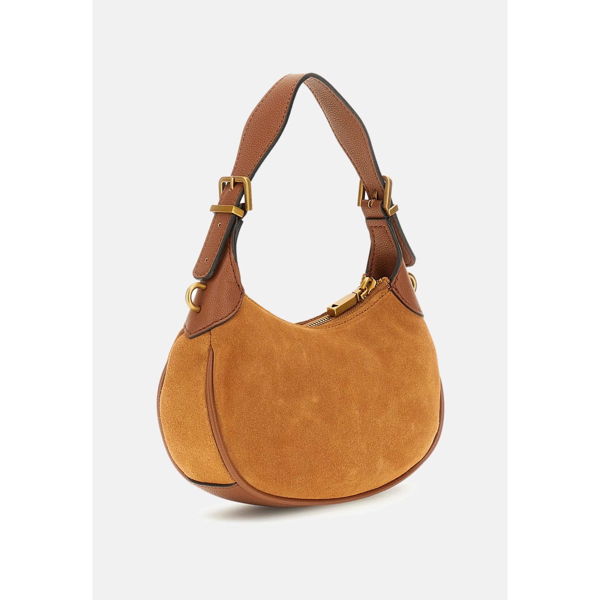 Mini Sac D'épaule Malva Daim marron, GUESS