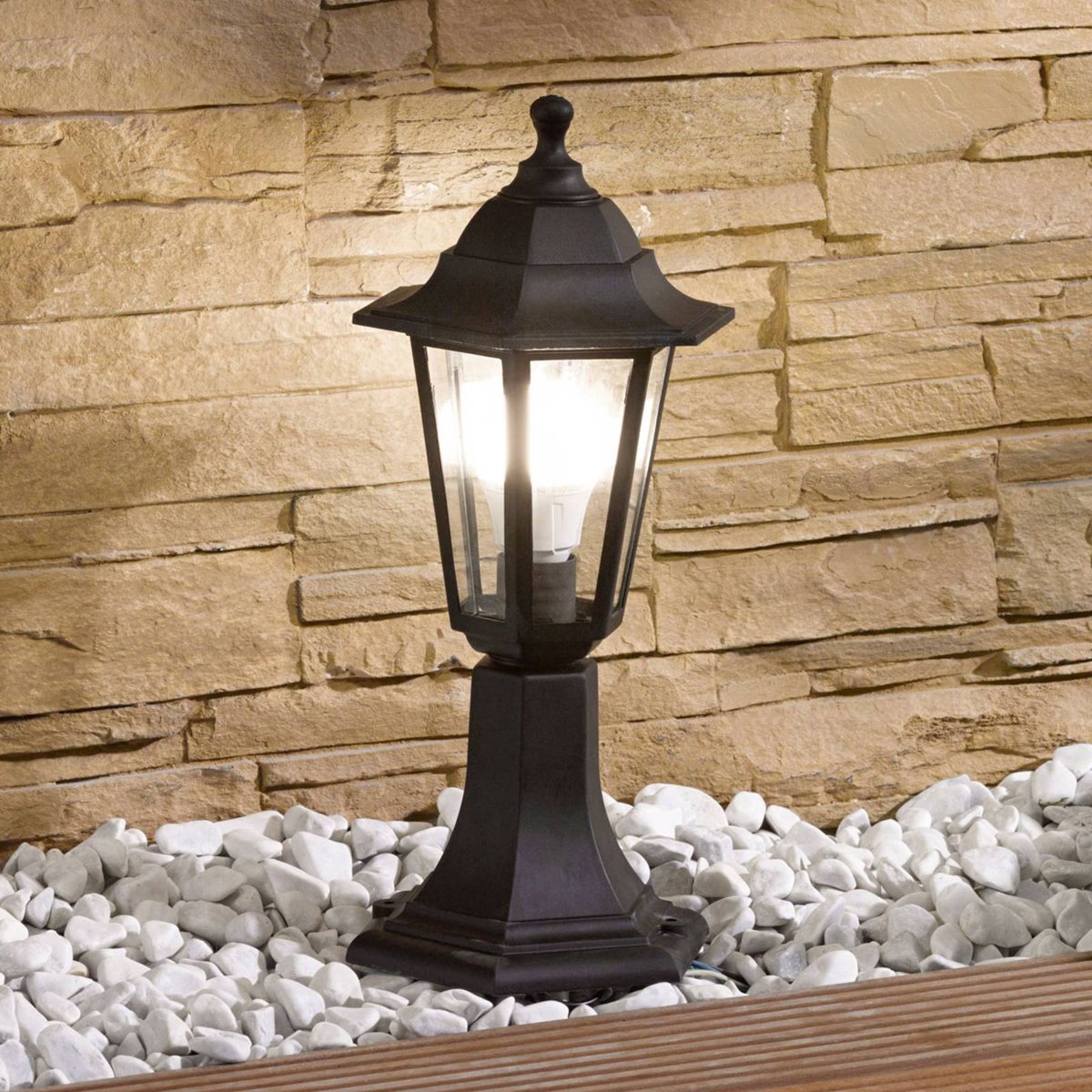 Luminaire extérieur antique, Nane noir (ral 9005), LINDBY