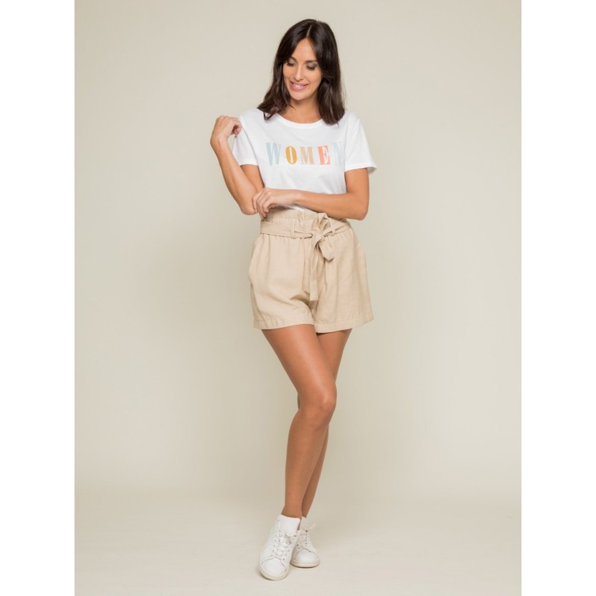 T-shirt Col Rond Message Frechou blanc, DONA LISA