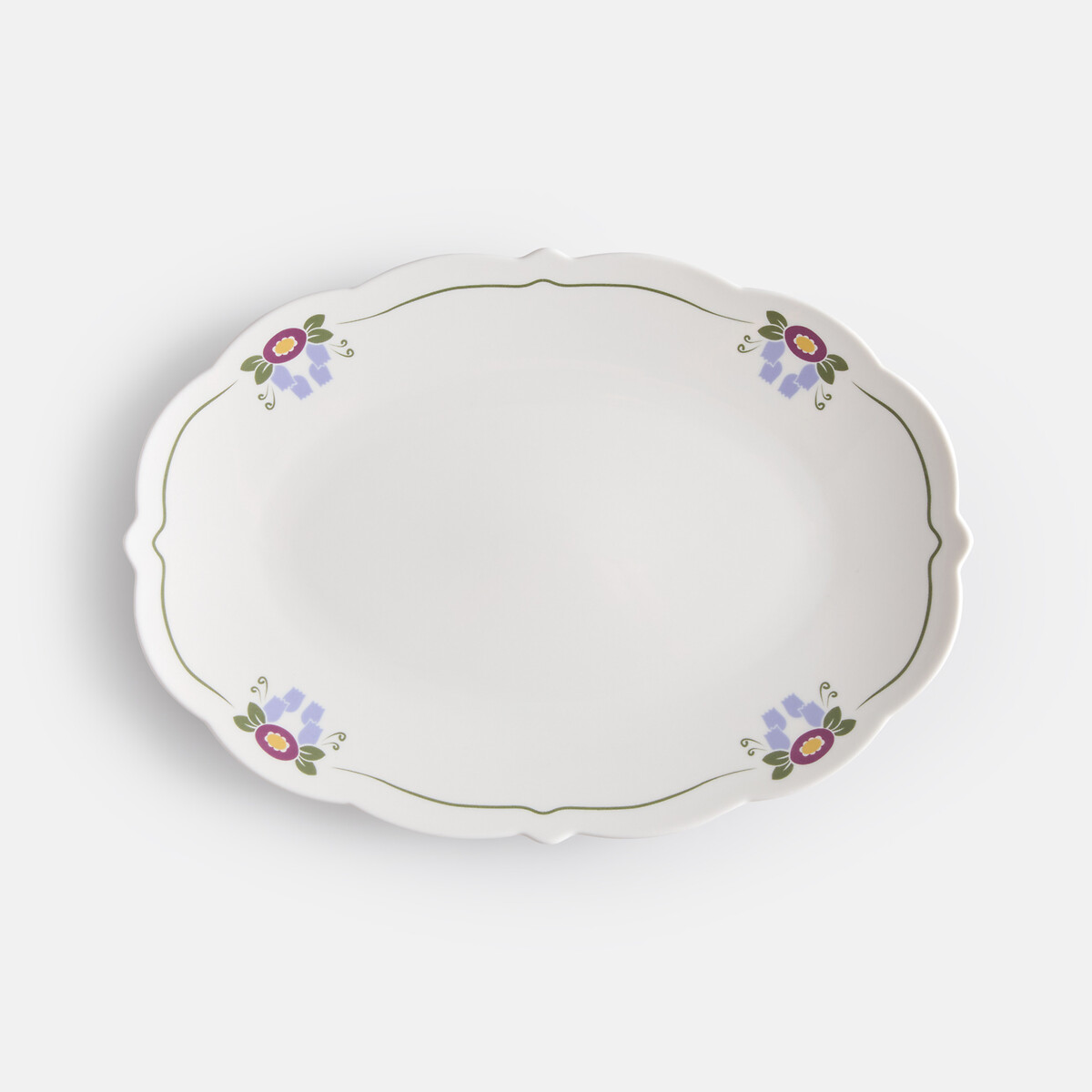 Plat de service au décor floral, en porcelaine, POPIE imprimé floral, LA REDOUTE INTERIEURS