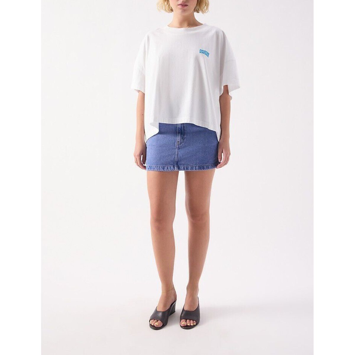 Gixy Loose-Fitting Crew Neck T-Shirt with Short Sleeves white, AMERICAN VINTAGE