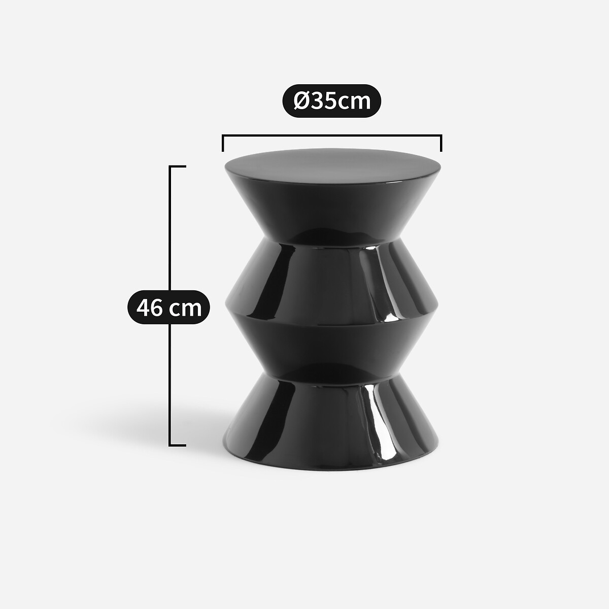 Talou Sculpted Side Table with A Lacquered Finish grey-blue, AM.PM