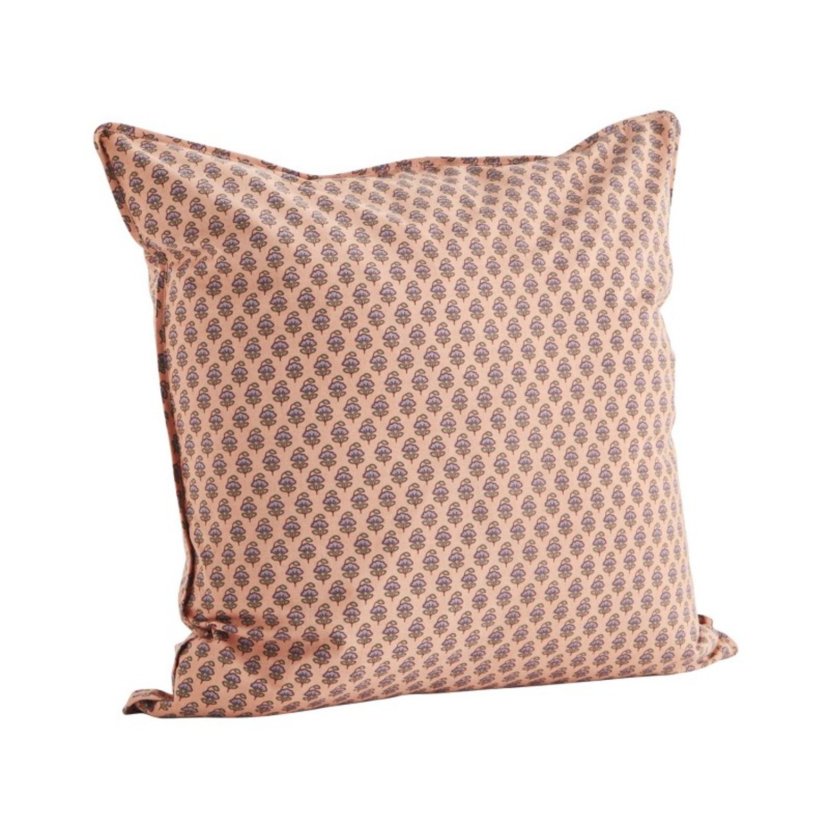 Housse coussin coton imprimé rose corail, MADAM STOLTZ