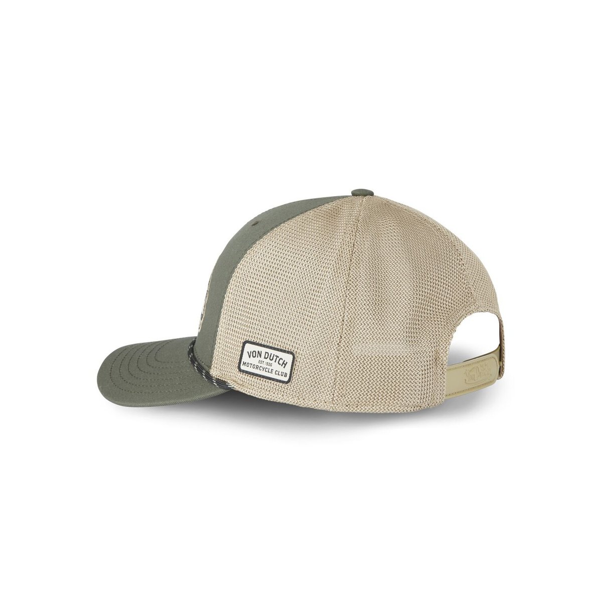 Casquette Trucker S-CURVED kaki foncé/beige, VON DUTCH