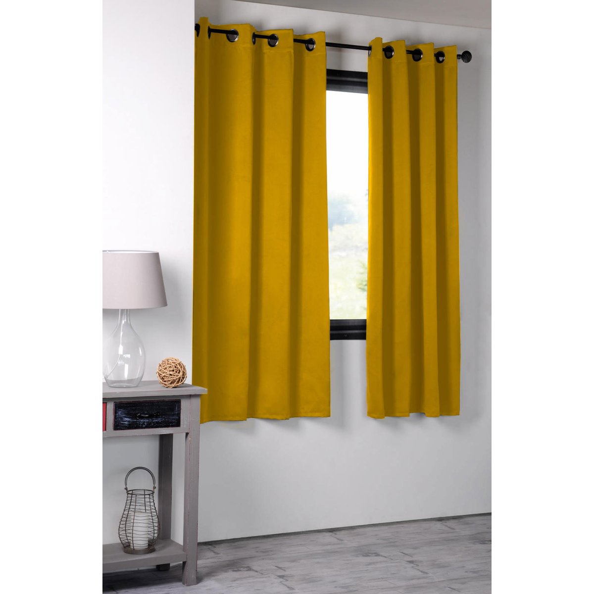 Rideau occultant uni 210gr/m2 taupe, LOVELY CASA