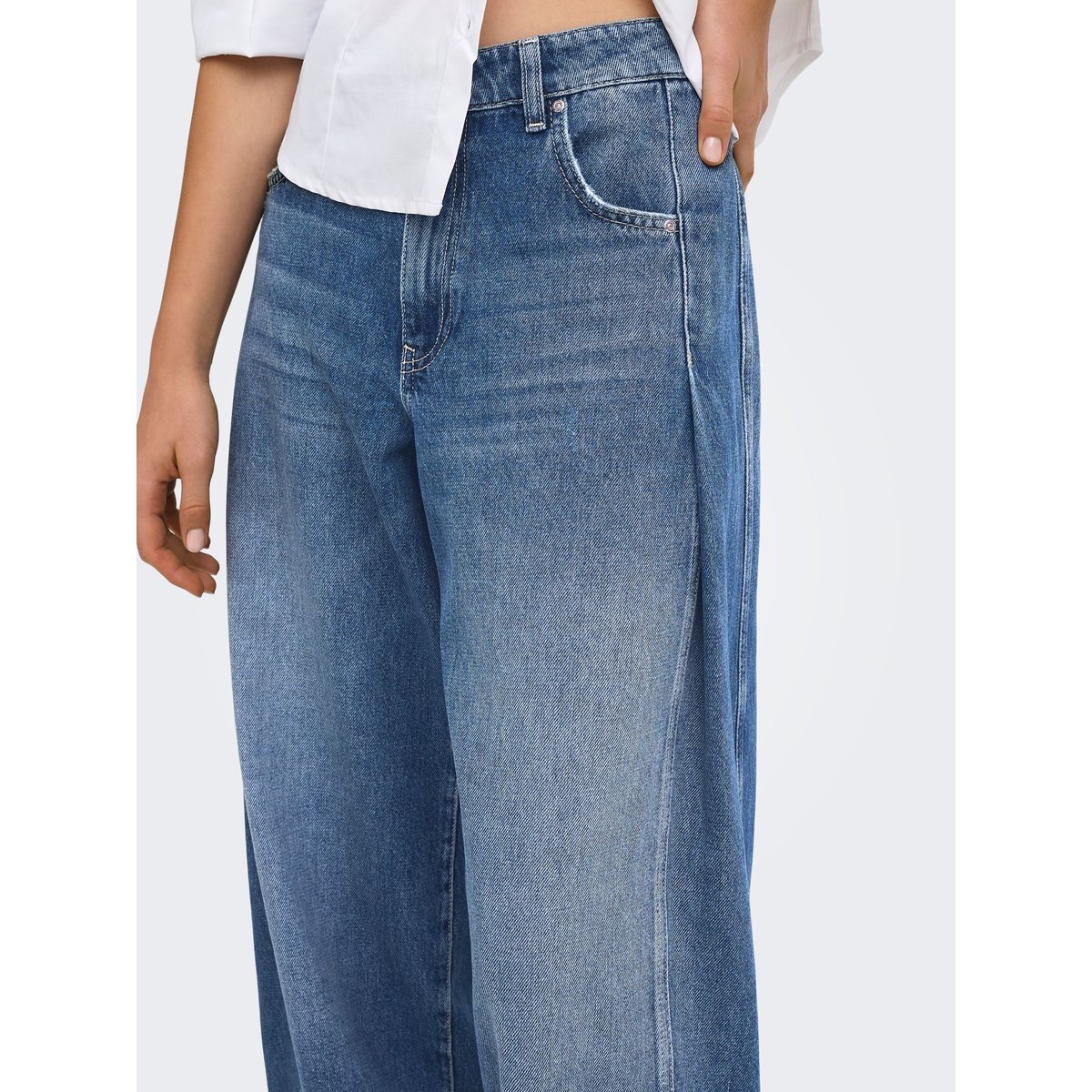 Jean À Jambe Large medium blue denim 1, ONLY