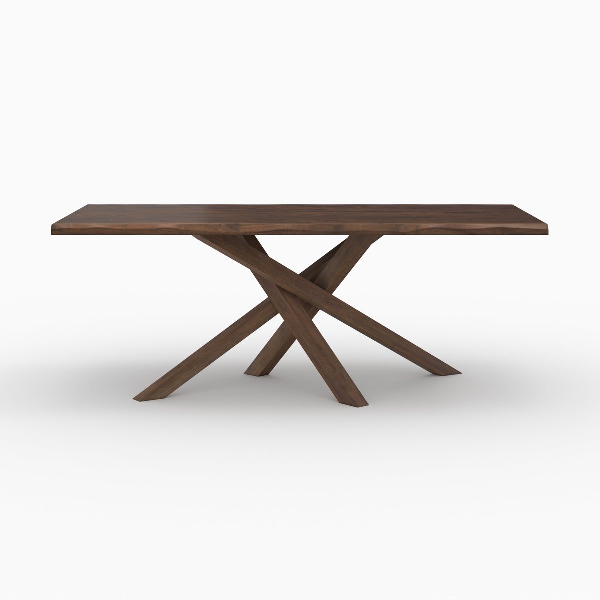 Table rectangulaire en bois d'hévéa massif - ROBIN marron foncé, MAISON PAVANE