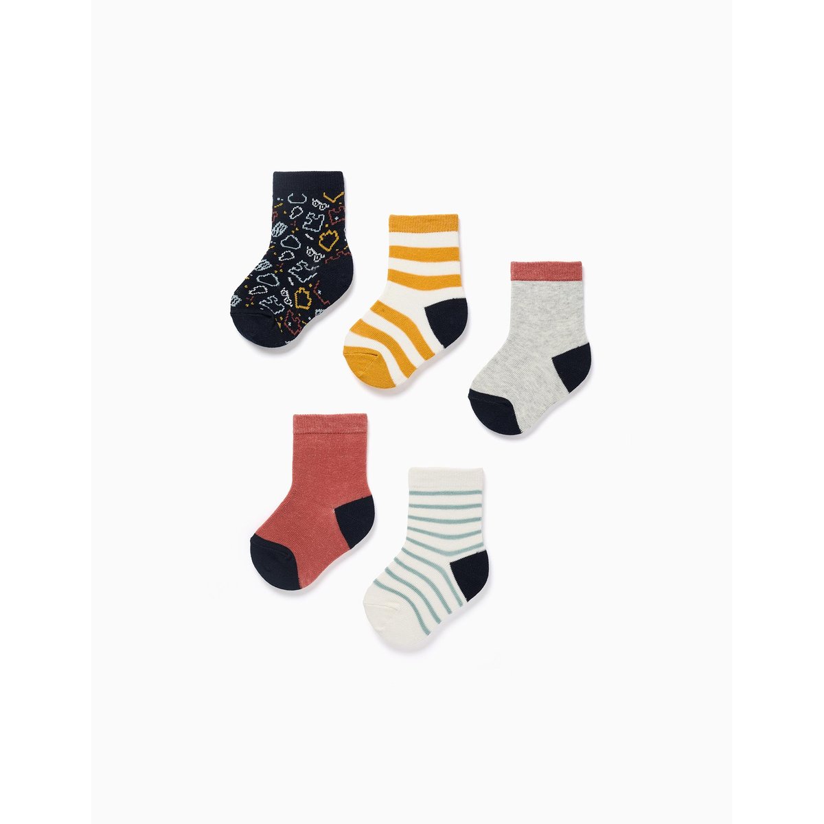 5 paires de chaussettes avec détails contrastés multicolore, ZIPPY