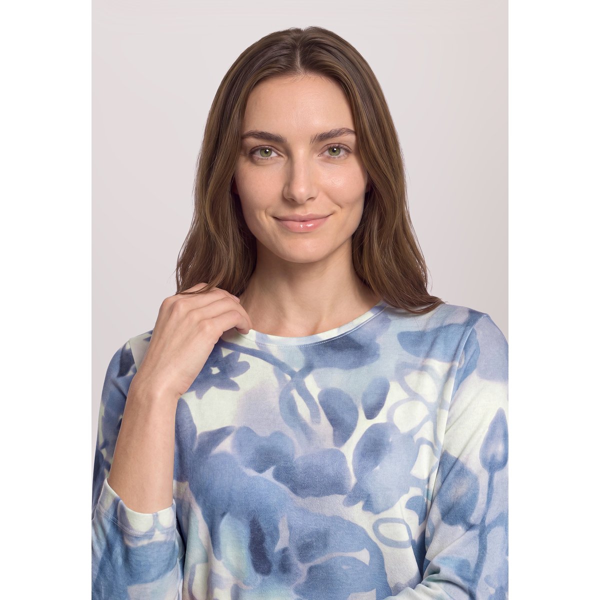 T-shirt basique à imprimé beige/bleu, BETTY BARCLAY