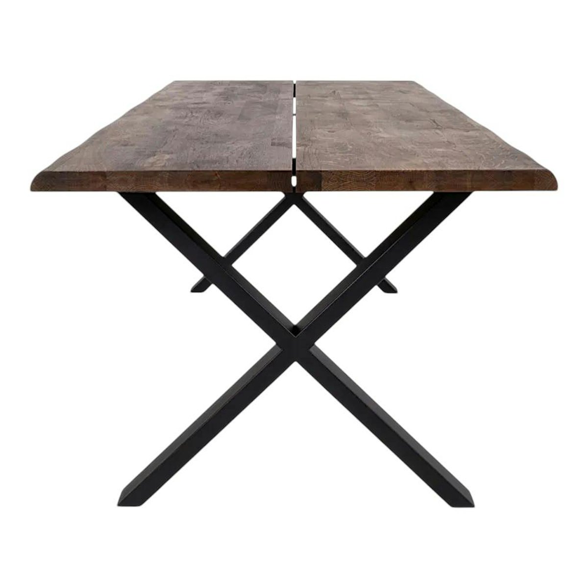 Ensemble table et chaises velours marron (lot de 7 pièces) SAVONE bois naturel, PIER IMPORT