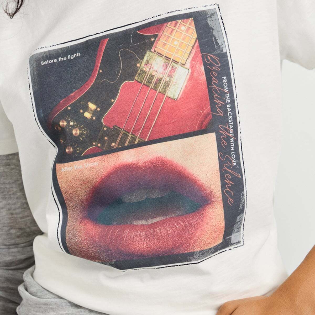 T-Shirt Avec Imprimé Photographique blanche mousse, PEPE JEANS