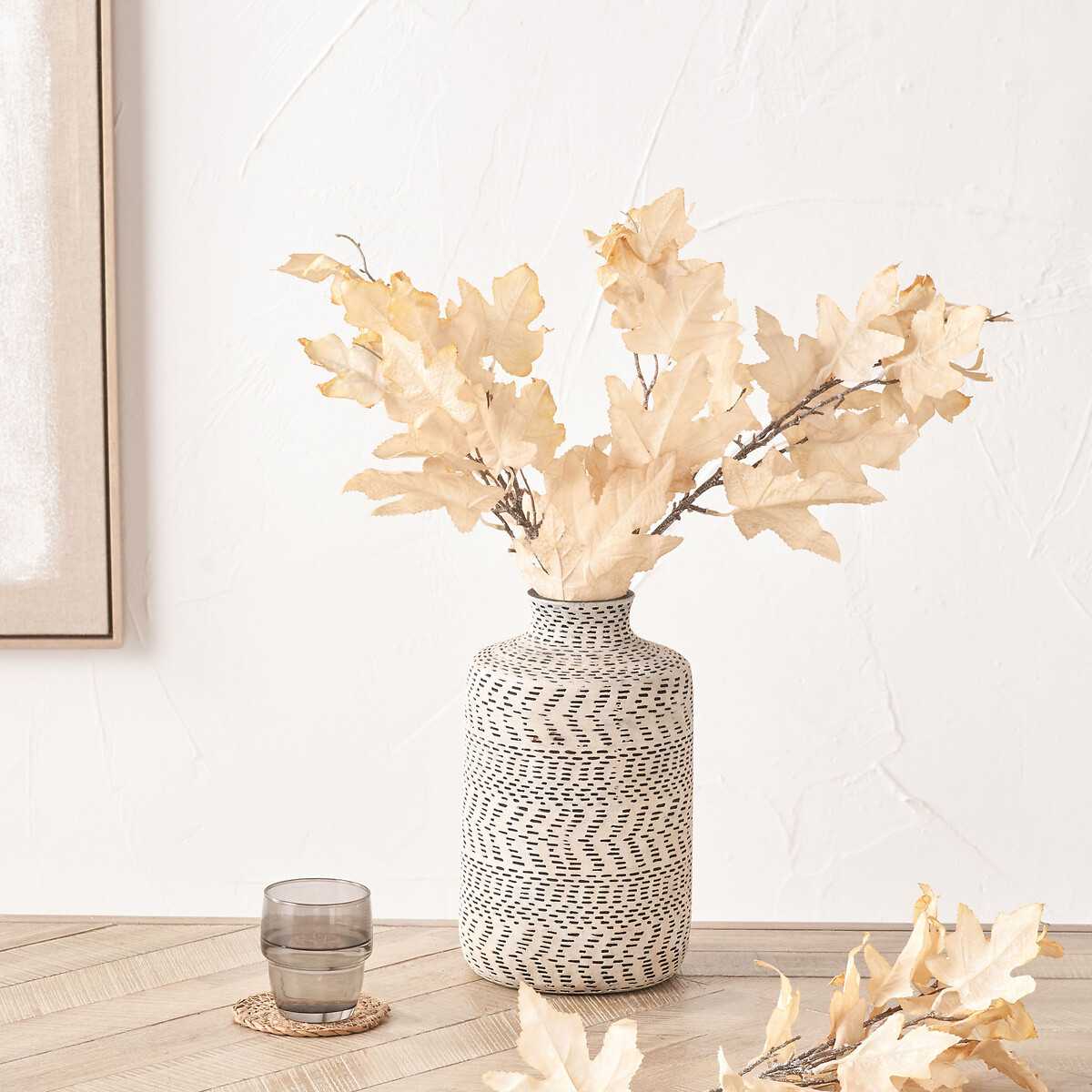 Set of 6 82cm Natural Apricot Maple Leaf Stems natural, ÉDITÉ