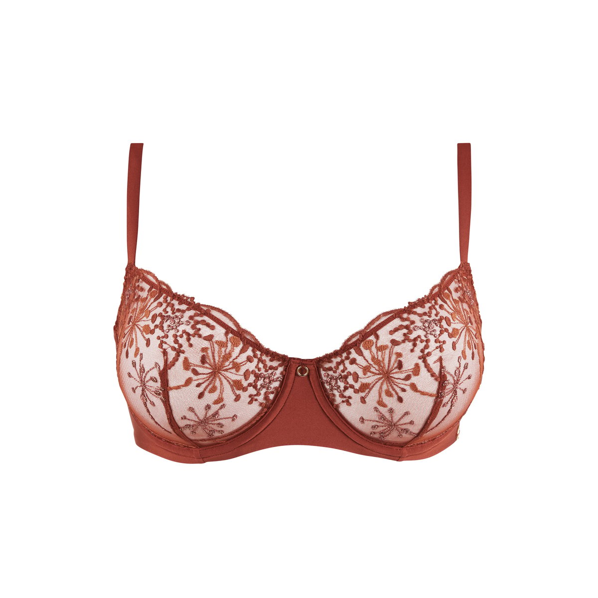 Soutien-gorge corbeille GEORGIA broderie multicolore fond tuscany, SANS COMPLEXE