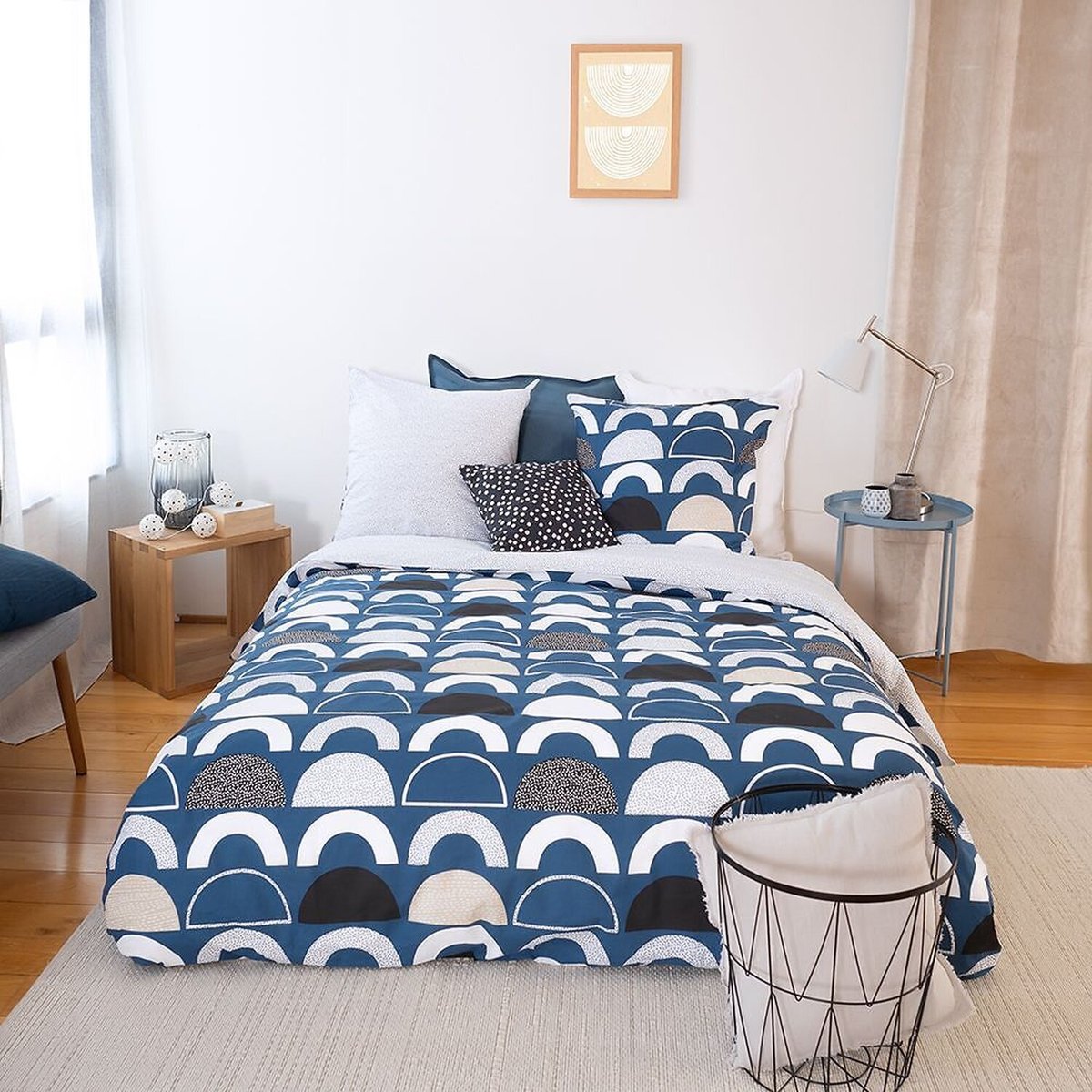 Parure housse de couette coton, Berlioz bleu, C DESIGN HOME TEXTILE