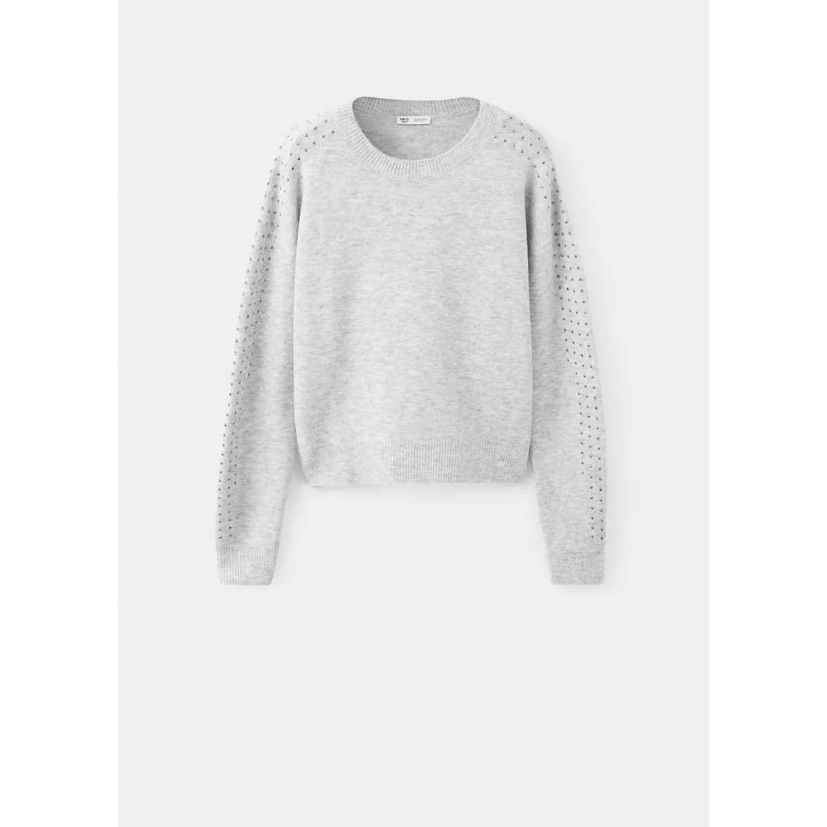 Pull-over détails strass gris chiné clair, MANGO TEEN