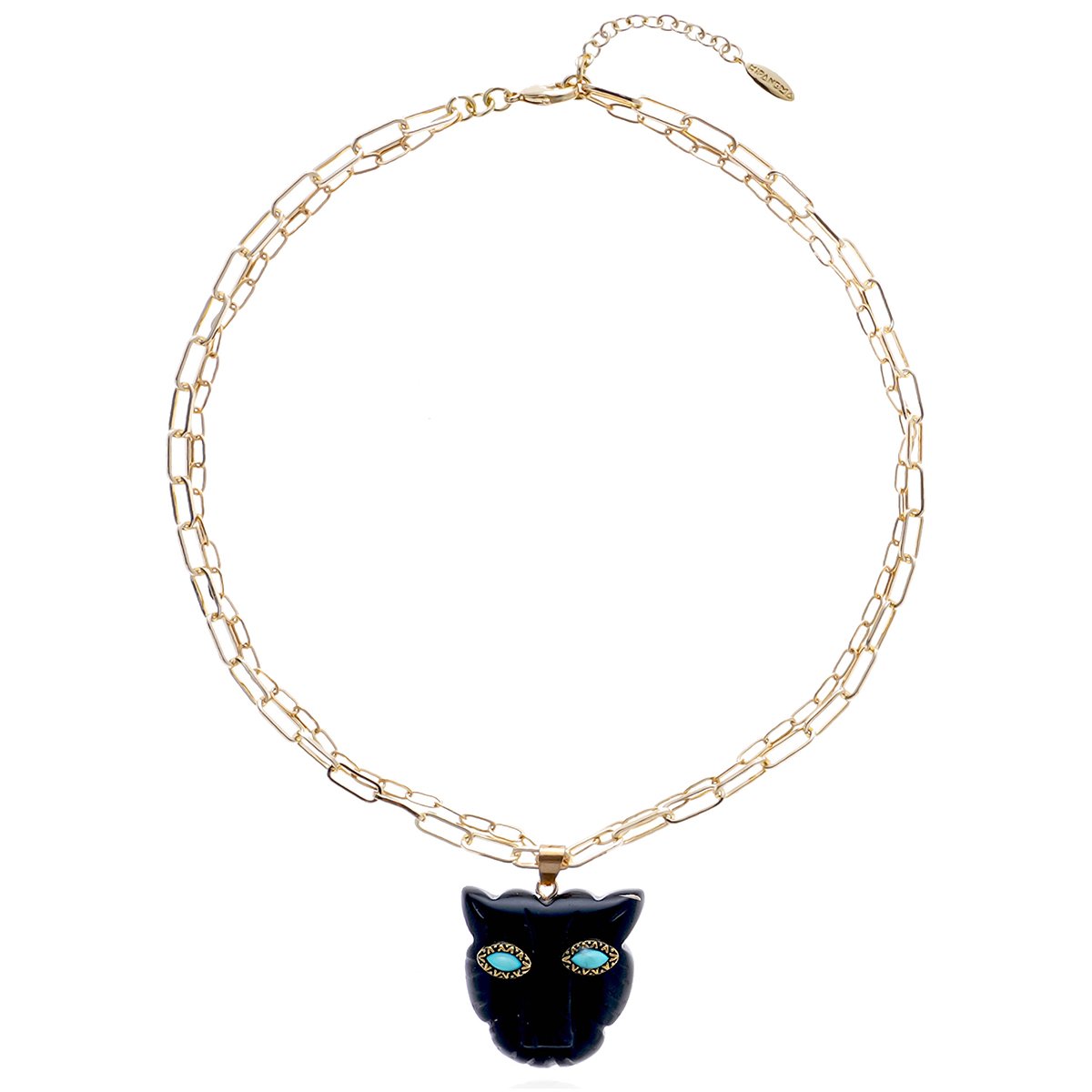 Collier double chaînes avec charm FABELLA noir, HIPANEMA