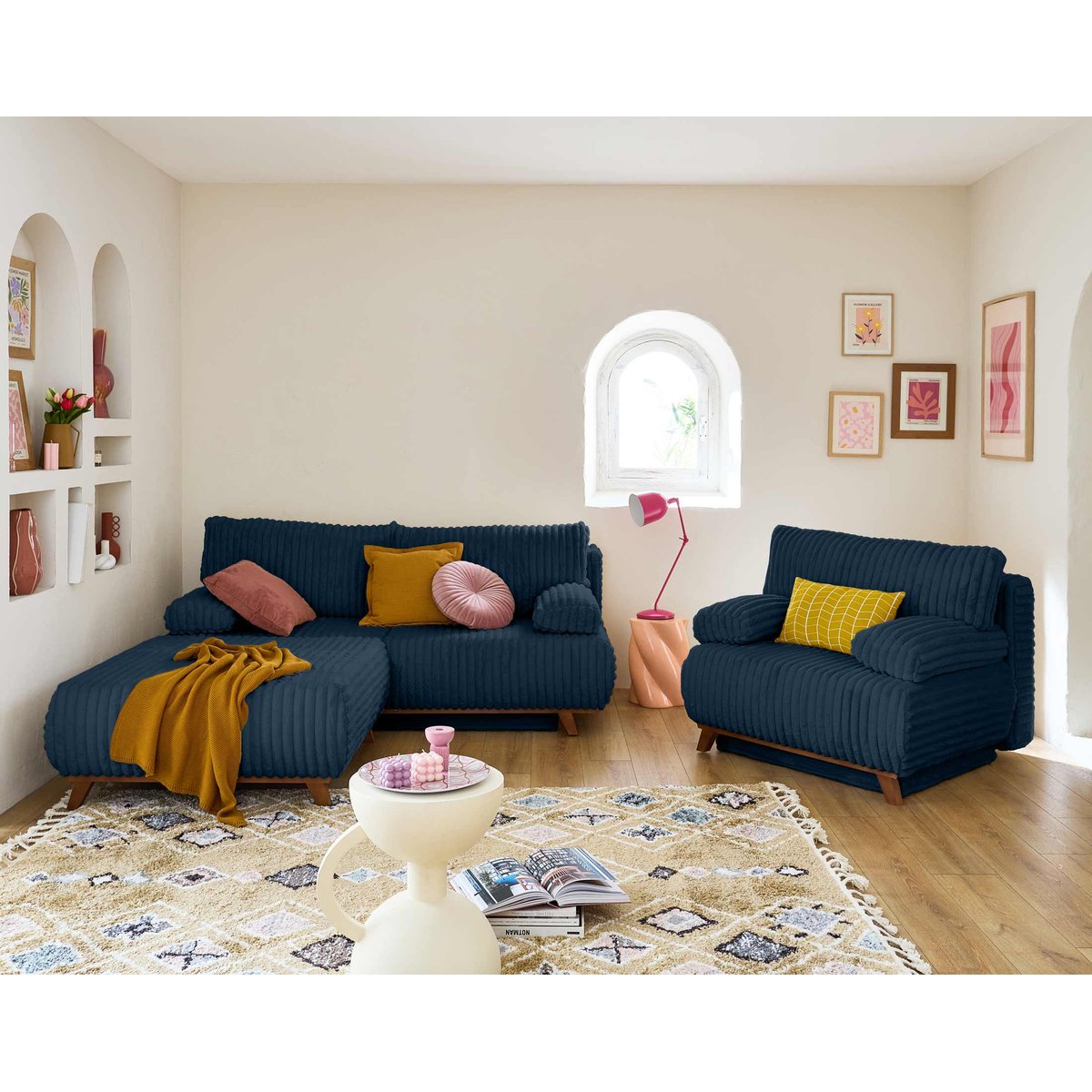 Pouf - CRISTAL bleu, BEST MOBILIER
