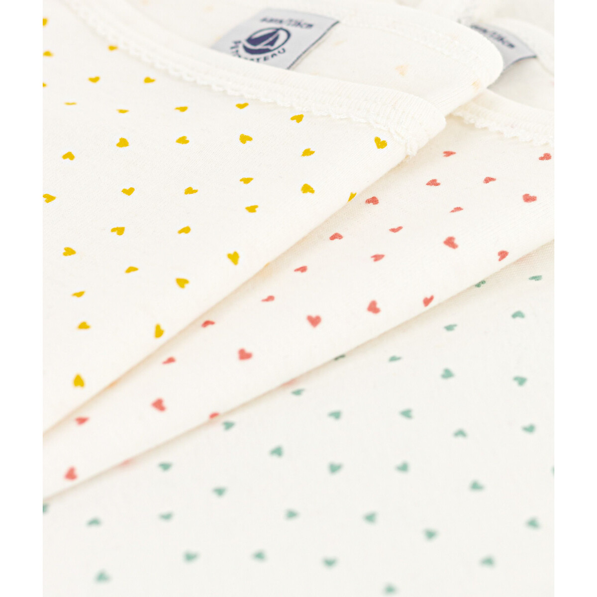 Lot de 3 maillots de corps blanc imprimé, PETIT BATEAU