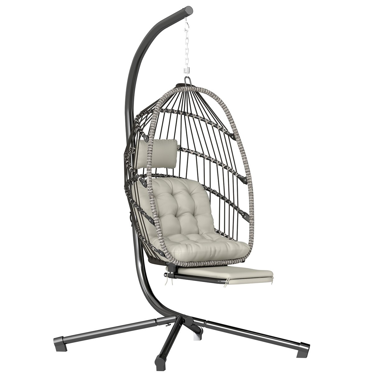Fauteuil à bascule Acier galvanisé Gris clair gris clair, noir, gris foncé, OUTSUNNY