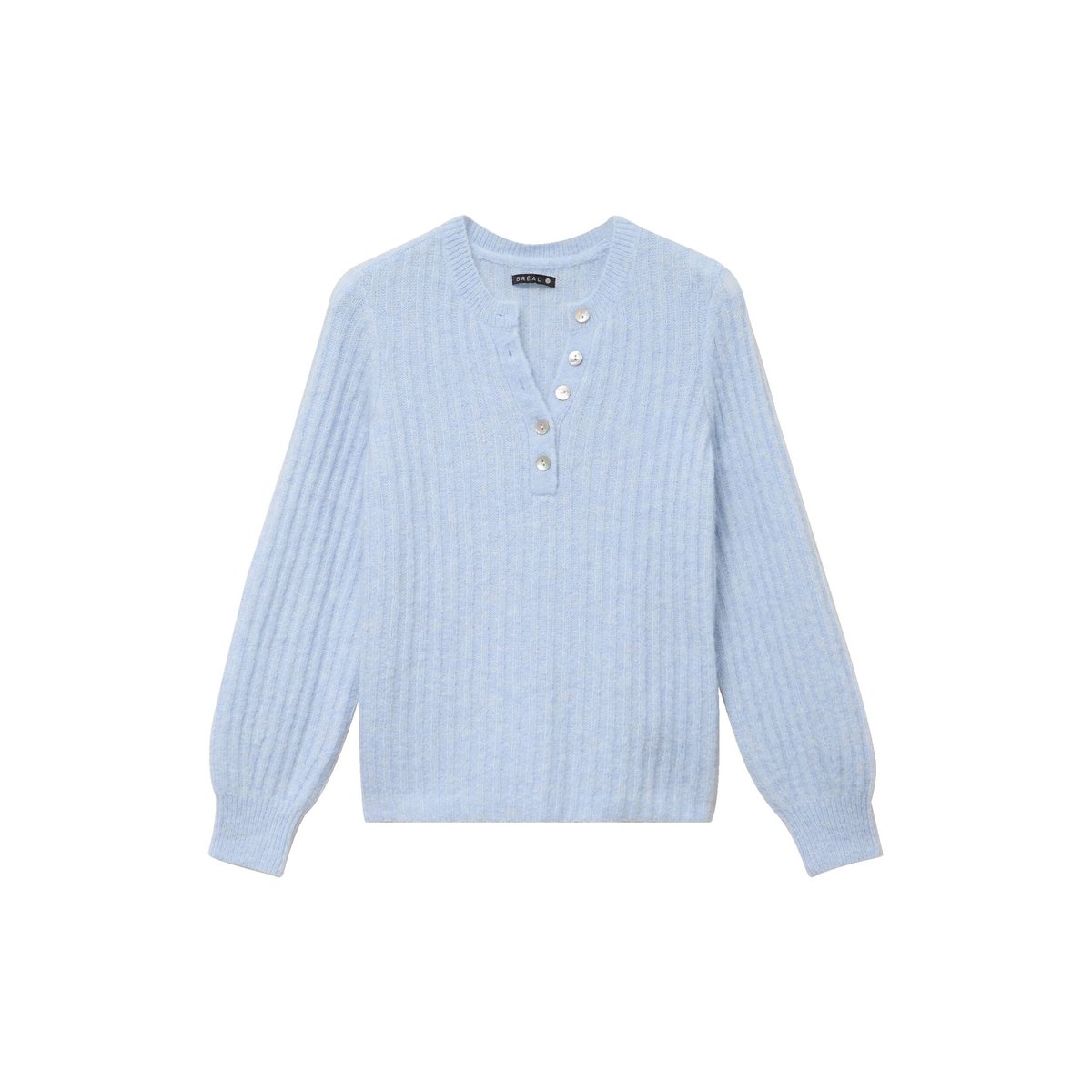 Pull col tunisien denim snow gris, BREAL