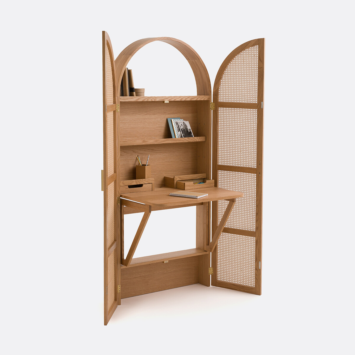 Matheo Hideaway Cabinet Desk light wood, LA REDOUTE INTERIEURS