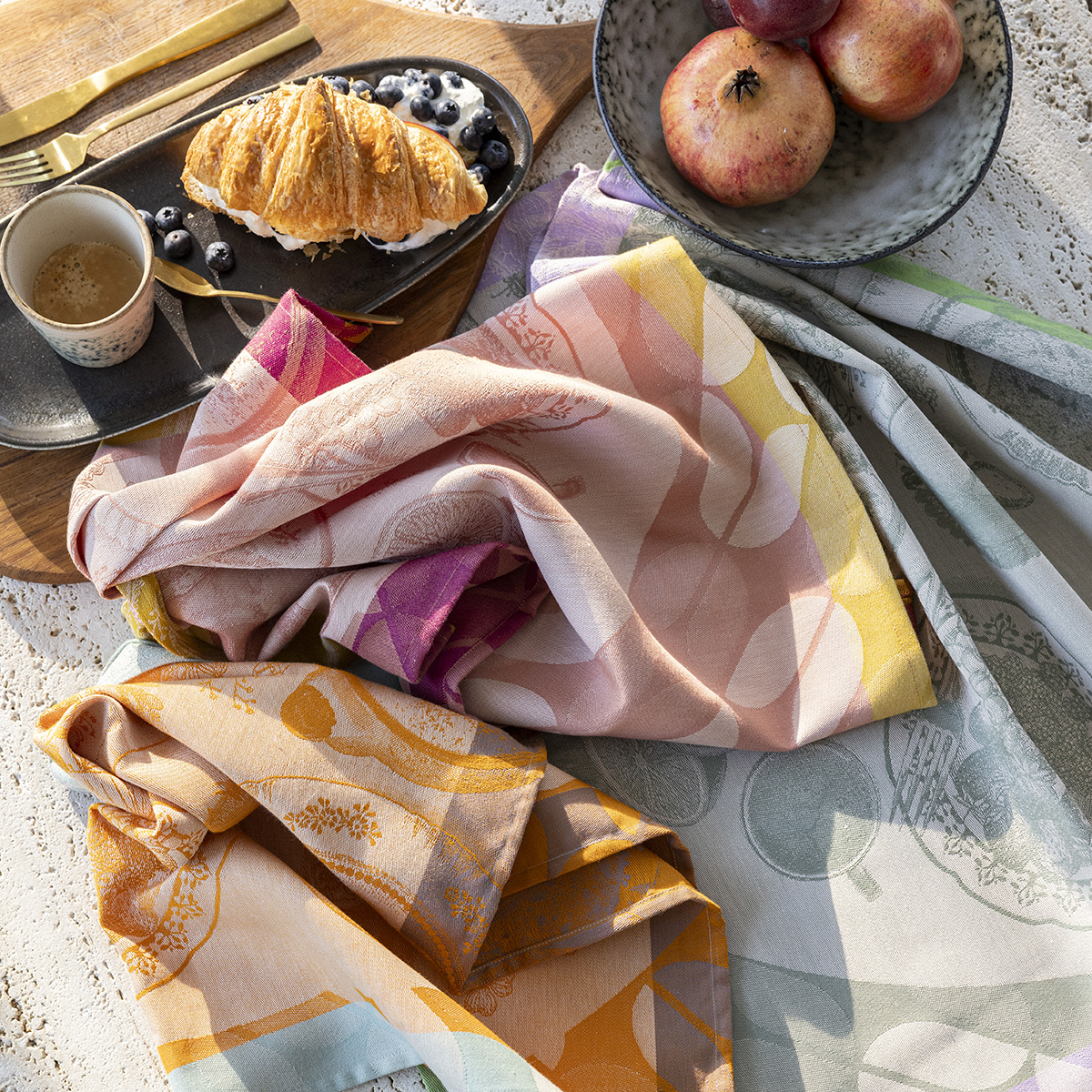 Torchon en Coton, BRUNCH GOURMAND framboise, LE JACQUARD FRANCAIS