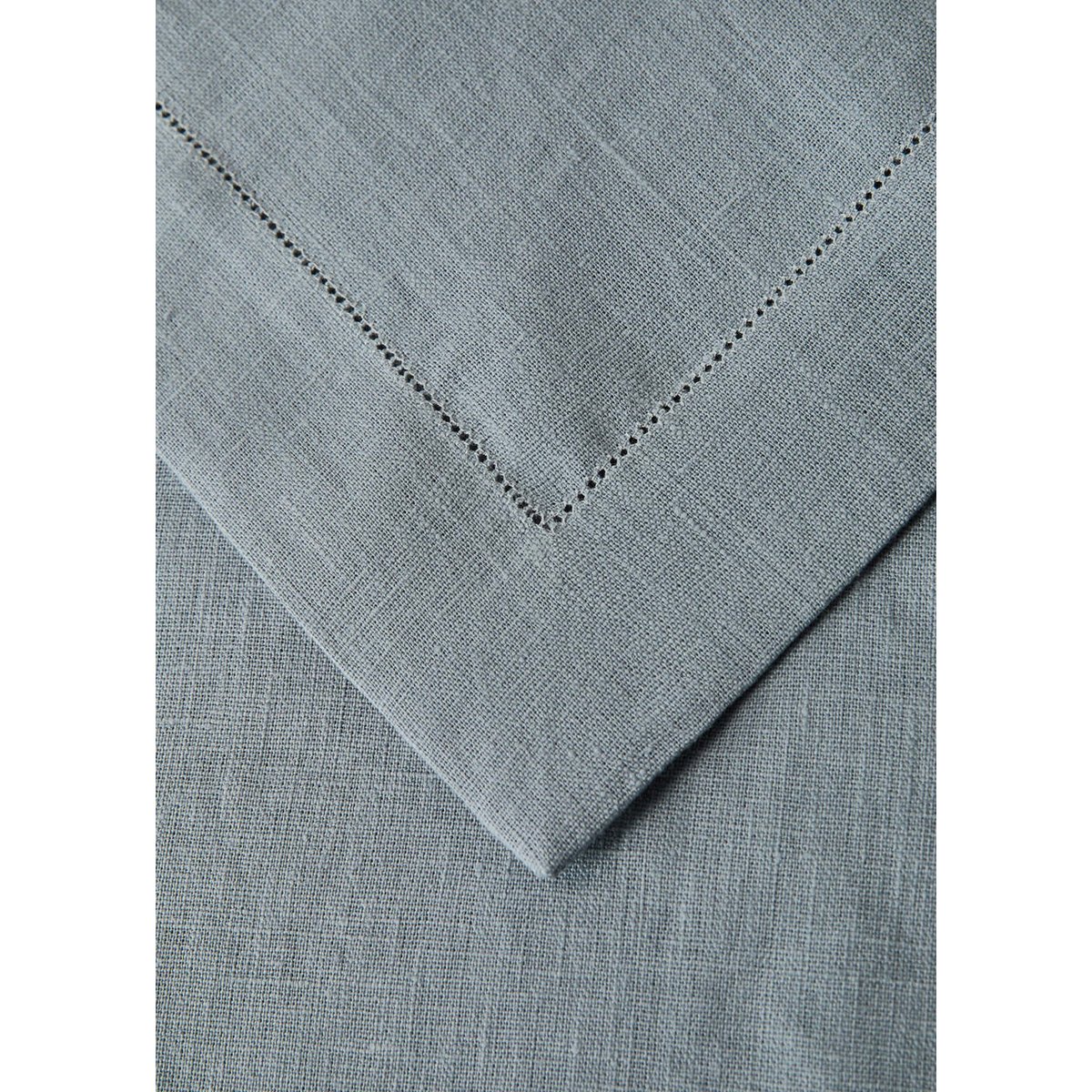 Chemin de table en lin finition ajourée gris, MANGO HOME