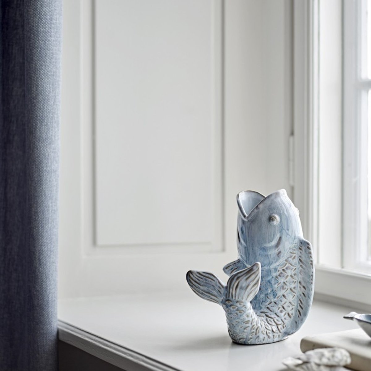 Vase poisson grès  Hiro bleu clair, BLOOMINGVILLE
