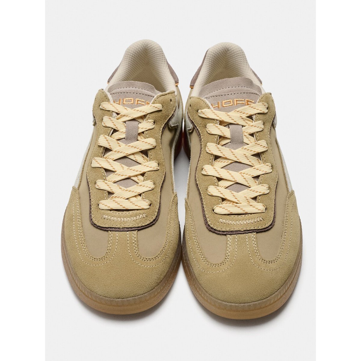 Baskets mix matières PARK KHAKI beige, HOFF