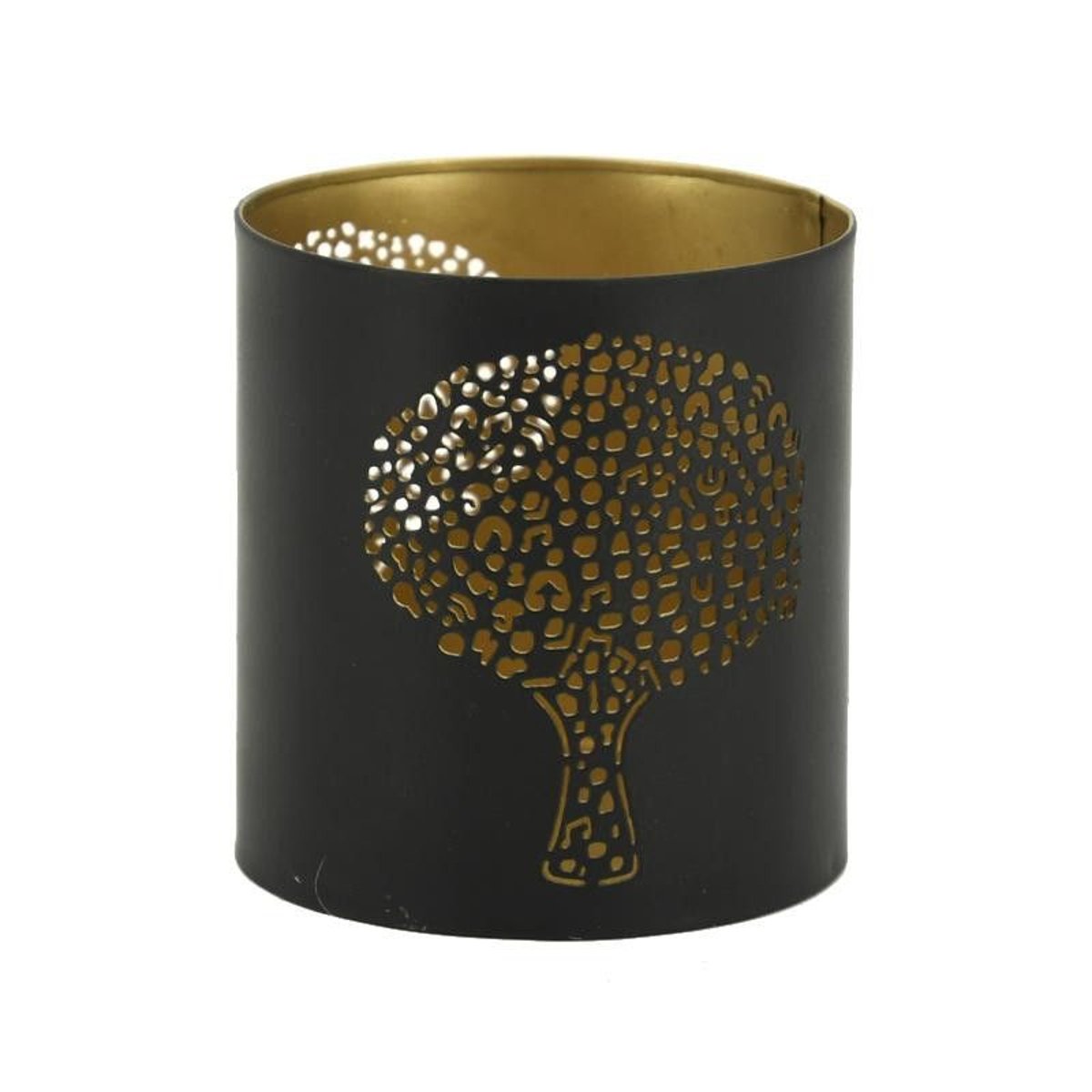 Photophore arbre métal doré et noir 9 cm couleur unique, AUBRY GASPARD