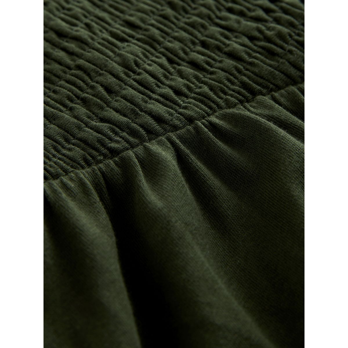 Robe mi-longue froncée en jersey à mancherons vert kaki, NEXT