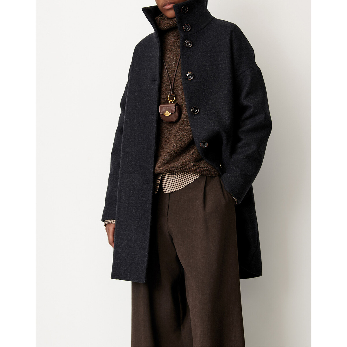 Manteau mi-long en laine mélangée, PARADISE gris foncé, SESSUN