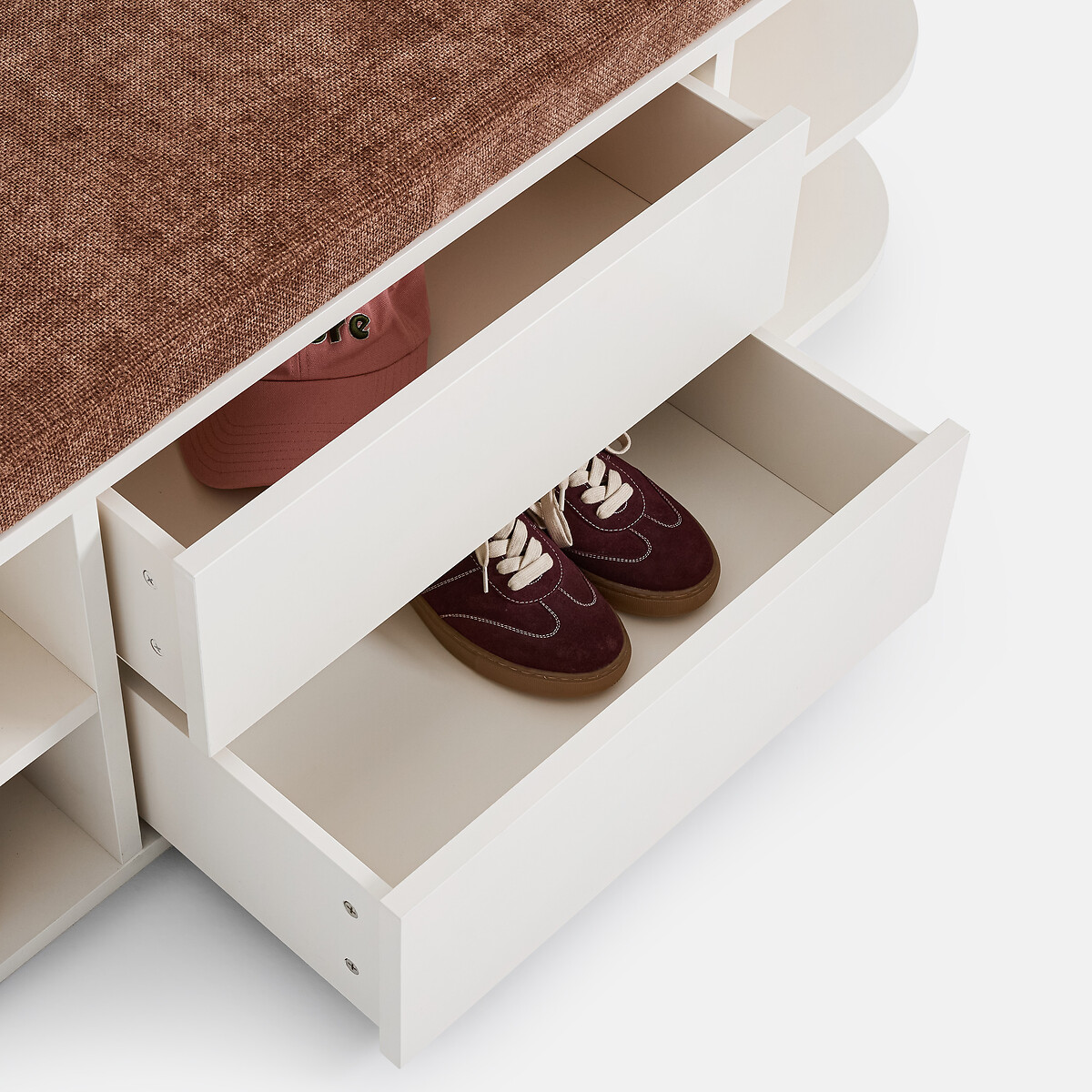 Vestiaire avec banc, 6 patères, 4 niches, 2 tiroirs, KLUVA ecru, LA REDOUTE INTERIEURS