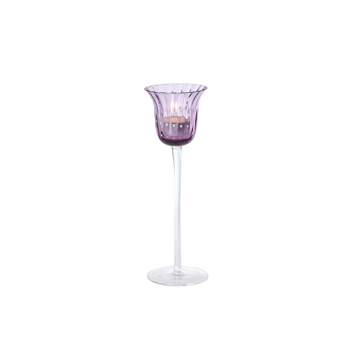 Photophore décoratif en verre soufflé H25 rouge, SIA DECO