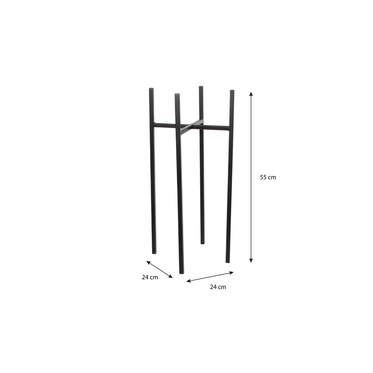Support pour plantes H55 cm ASCOT noir, MICA DECORATIONS