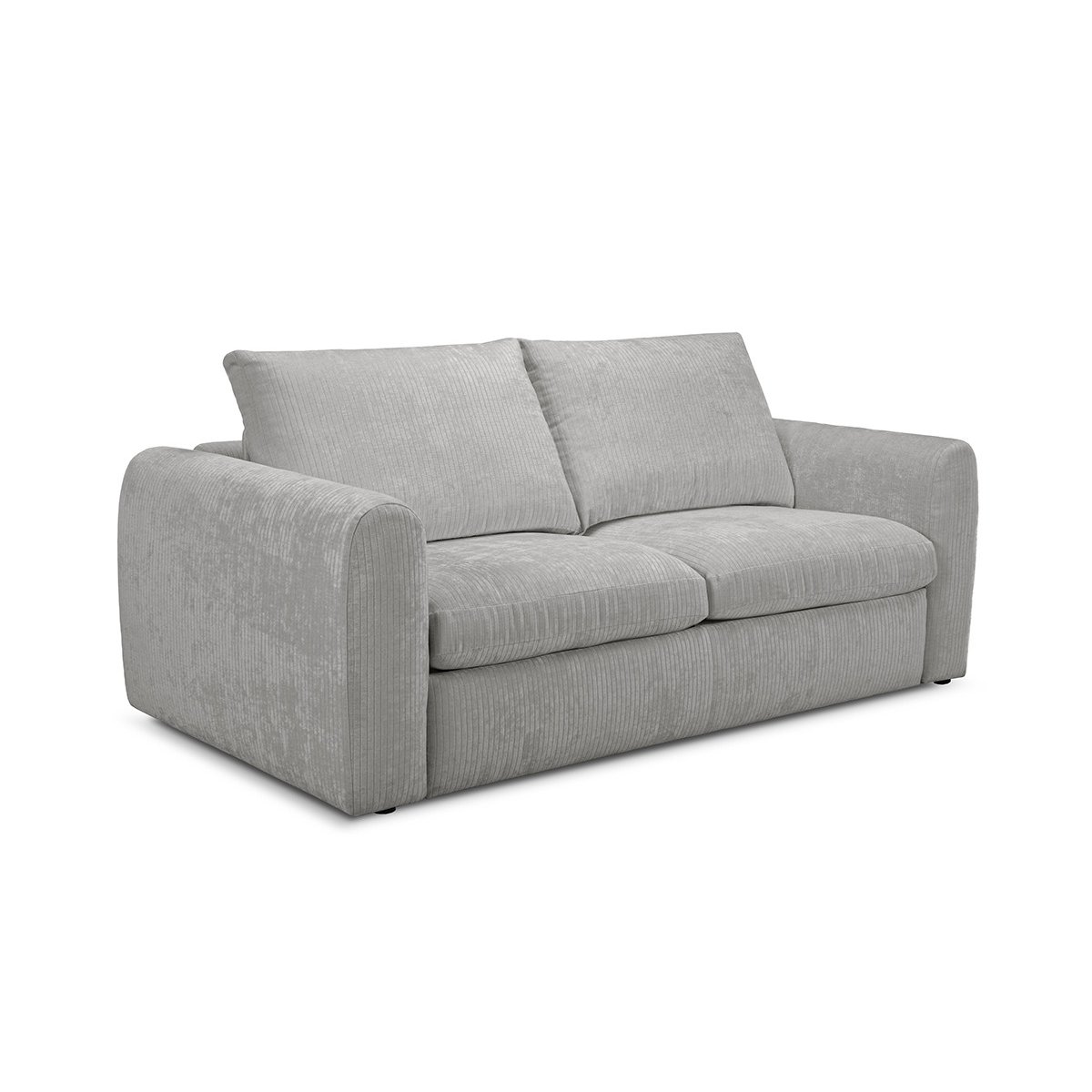 Canapé lit 3 places en velours côtelé couchage 160x190 cm, ARCHI gris, BOBOCHIC