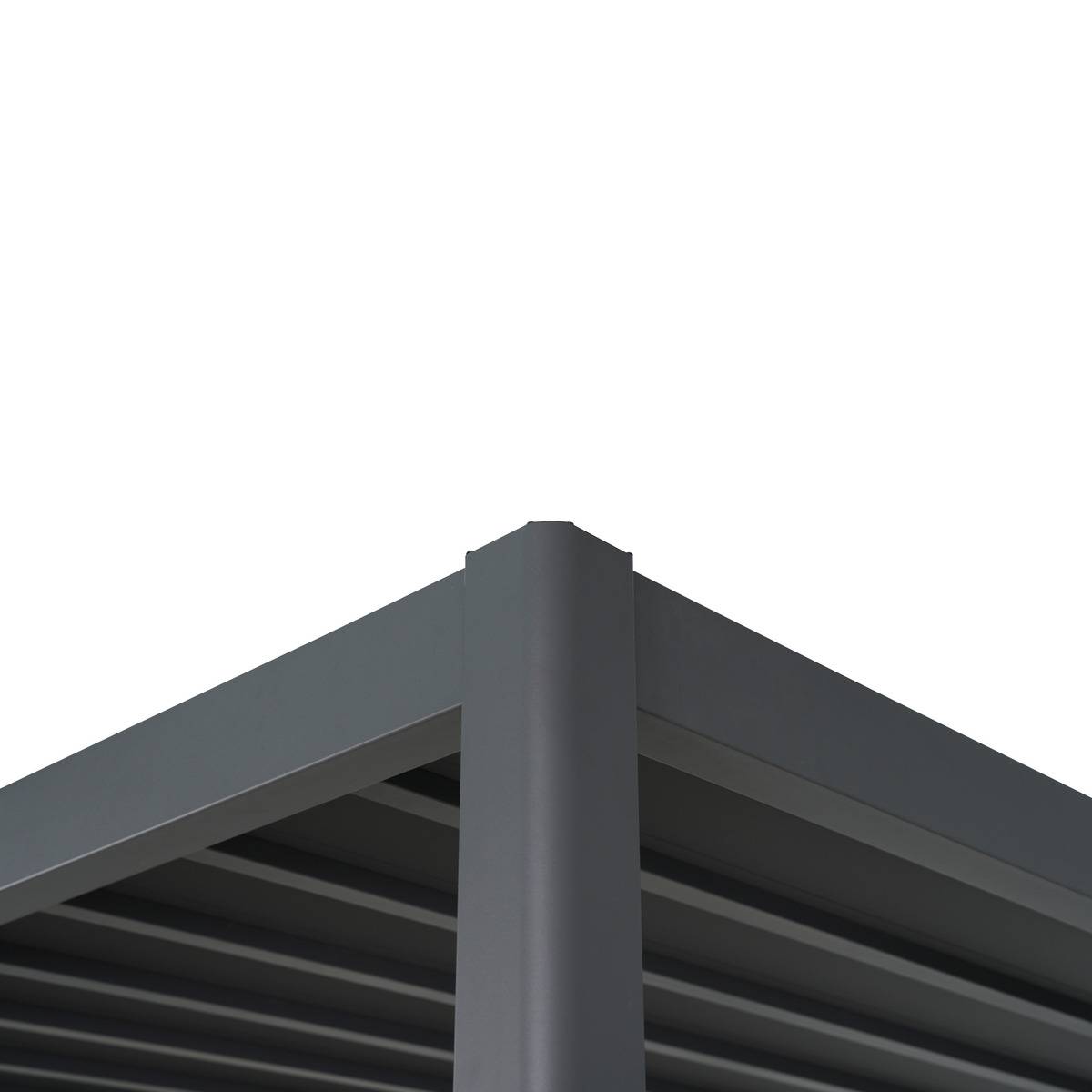 Pergola bioclimatique autoportante 4x3m EVORA gris graphite, HESPERIDE