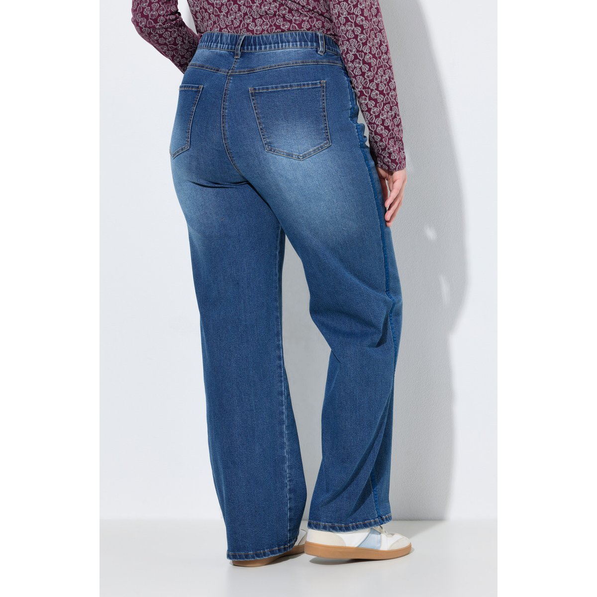 Jean Mary jambe large, ruban reps bleu jean, ULLA POPKEN